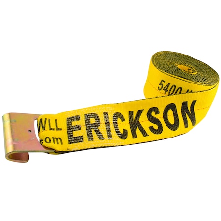 Erickson 4"X40Ft 16,200 lb Winch Strap w/ Flat Hk Bulk 58703